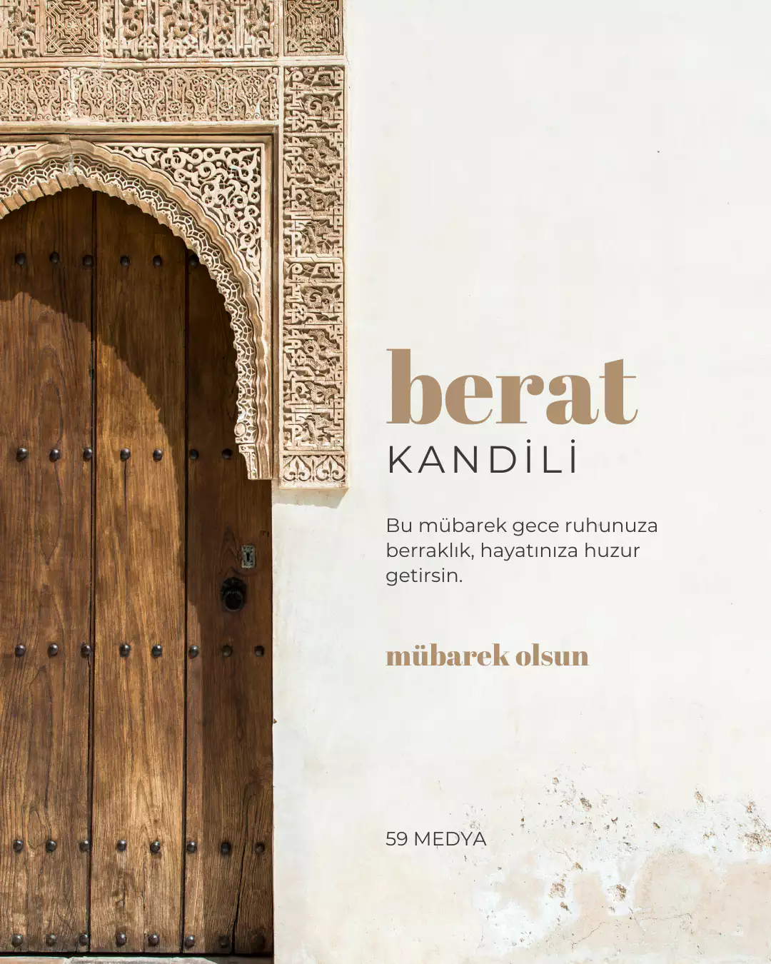 Berat Kandili Mübarek Olsun Yazılı Vektörel Tasarım Şablonu