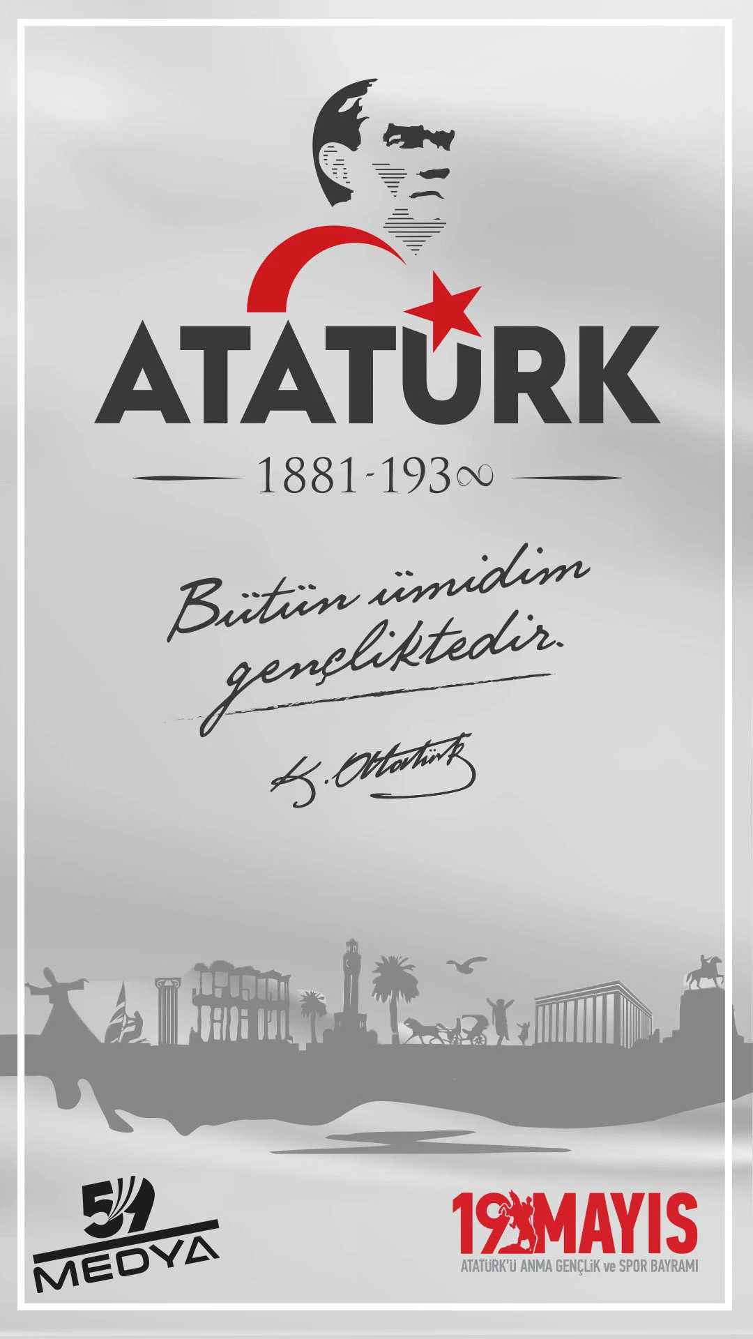 19 Mayıs Atatürk’ü Anma, Gençlik ve Spor Bayramı Özel Vektörel Tasarımı