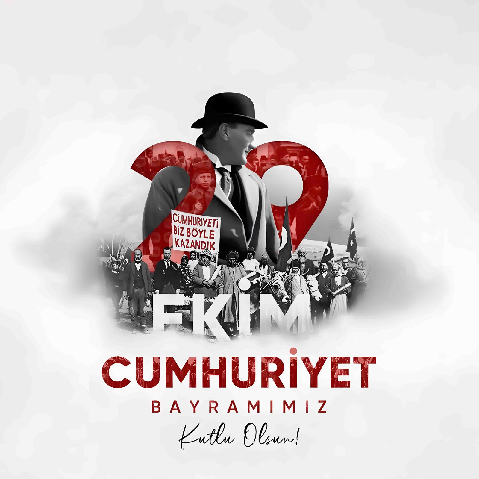29 Ekim Cumhuriyet Bayramı Yüksek Çözünürlüklü PSD & Görsel Tasarımı – "Cumhuriyeti Biz Böyle Kazandık" Temalı